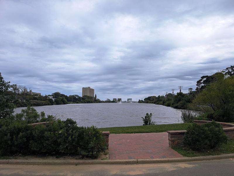Takanassee Lake at the edge of Elberon, looking east toward the ocean